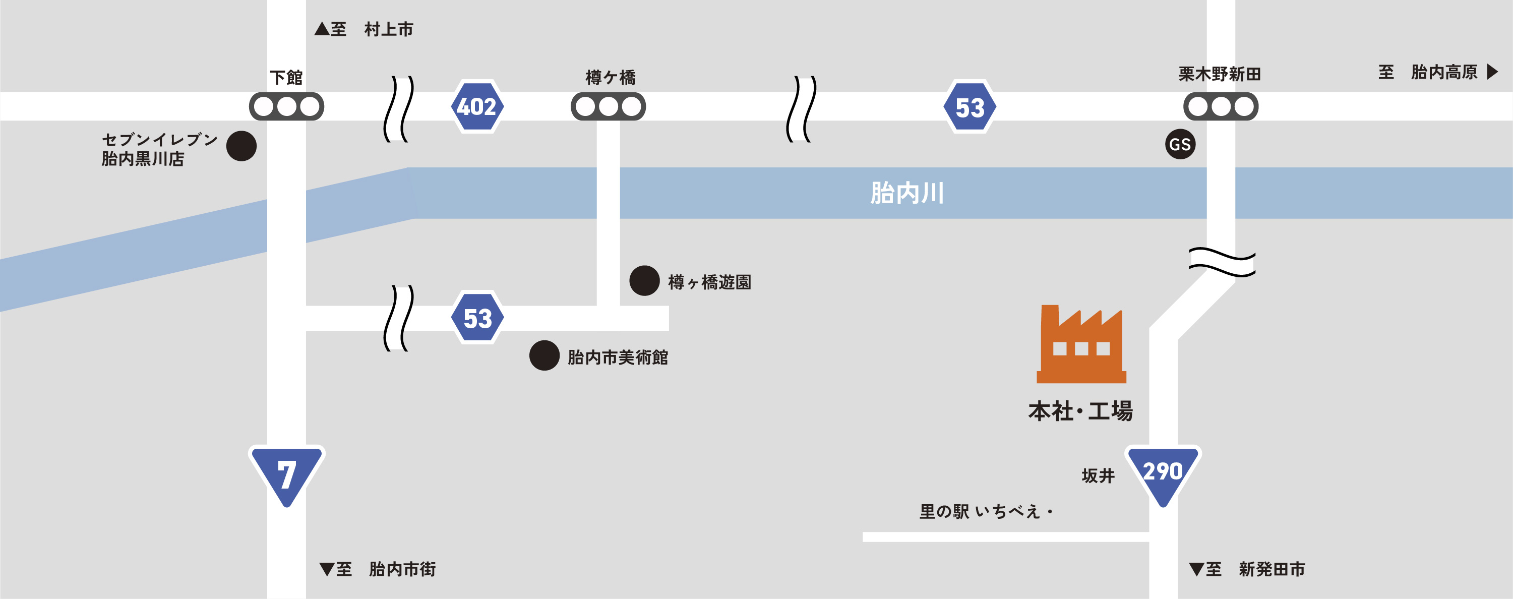 新潟県胎内市|株式会社近江産業周辺地図_sp